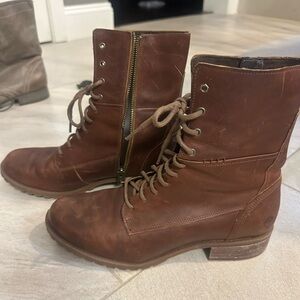 Timberland Brown Leather Moto Boots